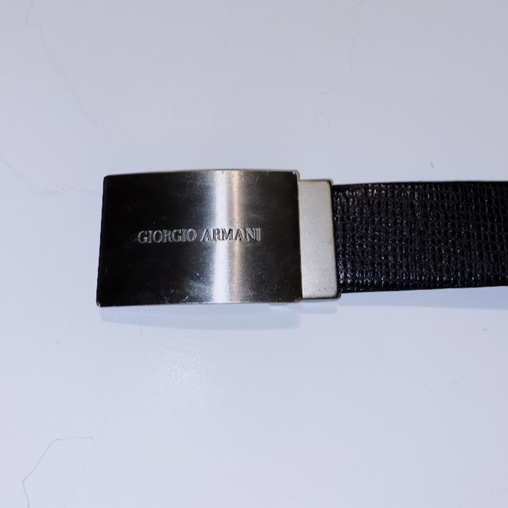 Giorgio Armani Black Italian Leather Belt